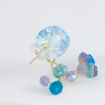 Fairy blue topaz and pearl earrings [limited edition]