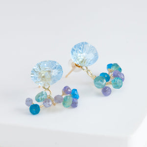 Fairy blue topaz and pearl earrings [limited edition]