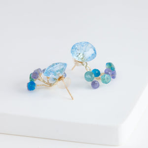 Fairy blue topaz and pearl earrings [limited edition]