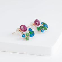 Load image into Gallery viewer, Fairy ruby and mixed stones earrings (facet-ruby)
