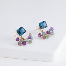 Load image into Gallery viewer, Fairy London blue topaz and mixed stones earrings
