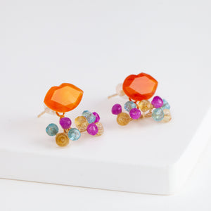 Fairy lip carnelian and mixed stone earrings