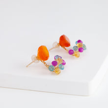 Load image into Gallery viewer, Fairy lip carnelian and mixed stone earrings
