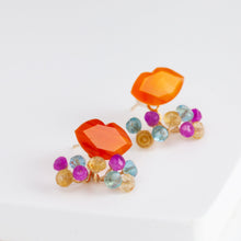 Load image into Gallery viewer, Fairy lip carnelian and mixed stone earrings
