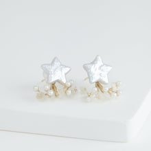 Load image into Gallery viewer, Fairy star pearl and mixed white stone earrings
