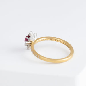 Spread ruby diamond ring