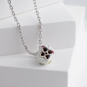 White baby piggy bank necklace
