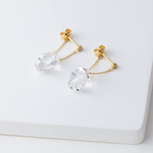 Load image into Gallery viewer, Herkimer quartz chain earrings
