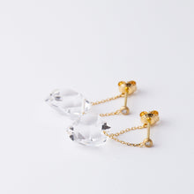 Load image into Gallery viewer, Herkimer quartz chain earrings
