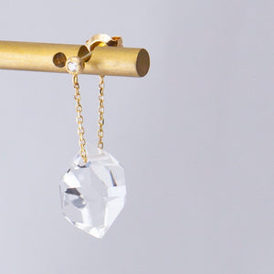 Herkimer quartz chain earrings