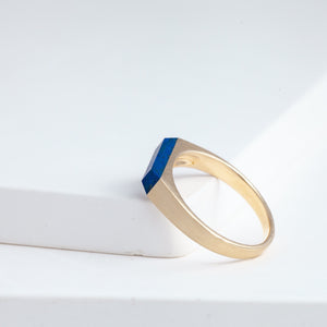 Lapis signet ring