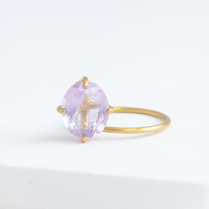 Fall in drop milky amethyst ring