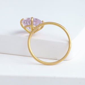 Fall in drop milky amethyst ring