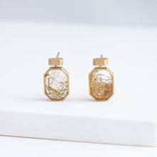 Load image into Gallery viewer, Bottle vertical rutilated quartz earrings
