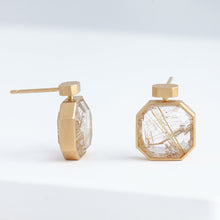 Load image into Gallery viewer, Bottle rutilated quartz earrings
