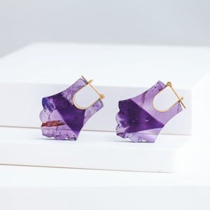 Crest amethyst Acanthus earrings