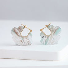 Load image into Gallery viewer, Crest aquaprase Damask earrings - limited edition
