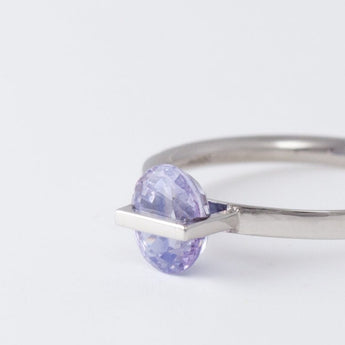 Band one-of-a-kind platinum lavender sapphire ring