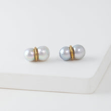 Load image into Gallery viewer, Large twin pearl earrings
