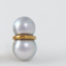 Load image into Gallery viewer, Large twin pearl earrings
