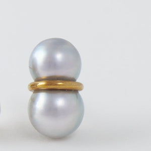 Large twin pearl earrings