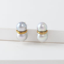 Load image into Gallery viewer, Large twin pearl earrings
