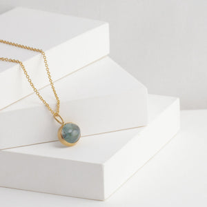 Picture frame aquamarine necklace