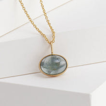 Load image into Gallery viewer, Picture frame aquamarine necklace
