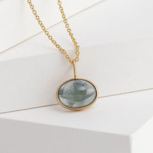 Picture frame aquamarine necklace