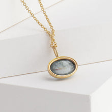 Load image into Gallery viewer, Picture frame aquamarine necklace
