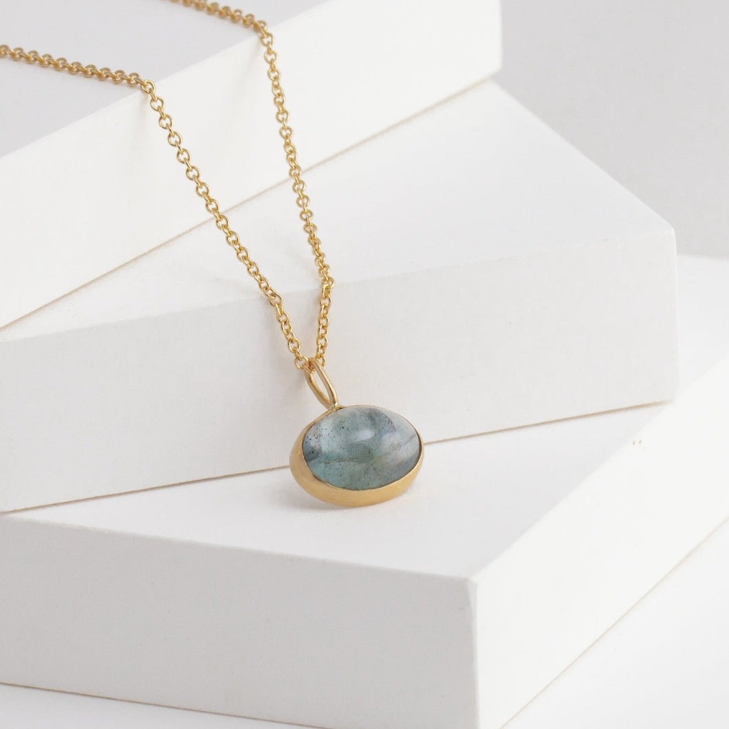 Picture frame aquamarine necklace