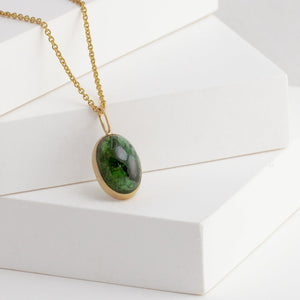 Picture frame green tourmaline necklace