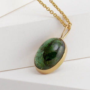 Picture frame green tourmaline necklace