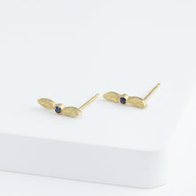 Load image into Gallery viewer, Bloom blue sapphire stud
