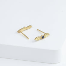 Load image into Gallery viewer, Bloom blue sapphire stud
