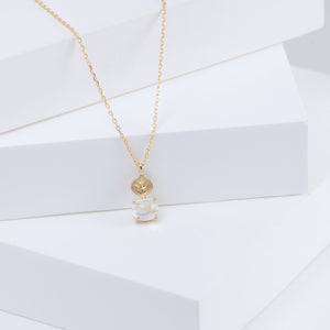 Leaf one-of-a-kind moonstone necklace