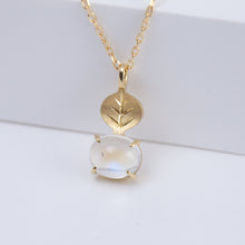 Load image into Gallery viewer, Leaf one-of-a-kind moonstone necklace
