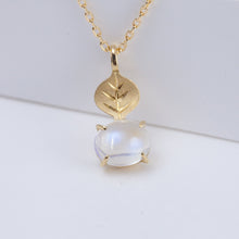 Load image into Gallery viewer, Leaf one-of-a-kind moonstone necklace
