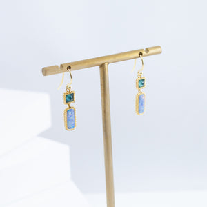 One-of-a-kind tourmaline and boulder opal earrings
