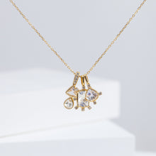 Load image into Gallery viewer, Tiny double rainbow moonstone necklace (with diamond bail)
