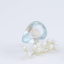 Load image into Gallery viewer, Fairy pear aquamarine and pearl earrings
