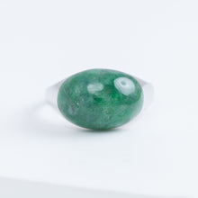 Load image into Gallery viewer, Mini rock round jade ring - silver
