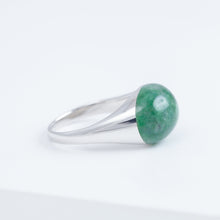 Load image into Gallery viewer, Mini rock round jade ring - silver

