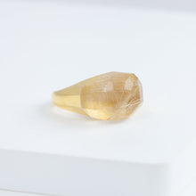 Load image into Gallery viewer, Mini rock faceted round rutilated quartz ring

