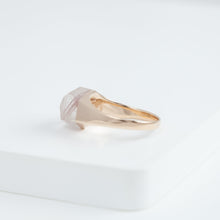 Load image into Gallery viewer, Mini rock crystal lithium in quartz ring - rose gold plated silver
