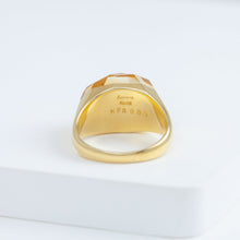Load image into Gallery viewer, Mini rock faceted round citrine quartz ring

