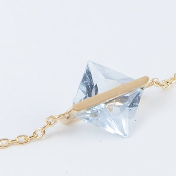 Band one-of-a-kind square aquamarine bracelet