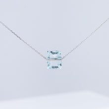 Load image into Gallery viewer, Band one-of-a-kind platinum rectangular aquamarine necklace
