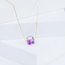 Load image into Gallery viewer, Band one-of-a-kind bi-color amethyst necklace
