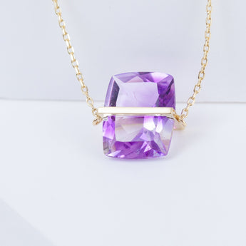 Band one-of-a-kind bi-color amethyst necklace